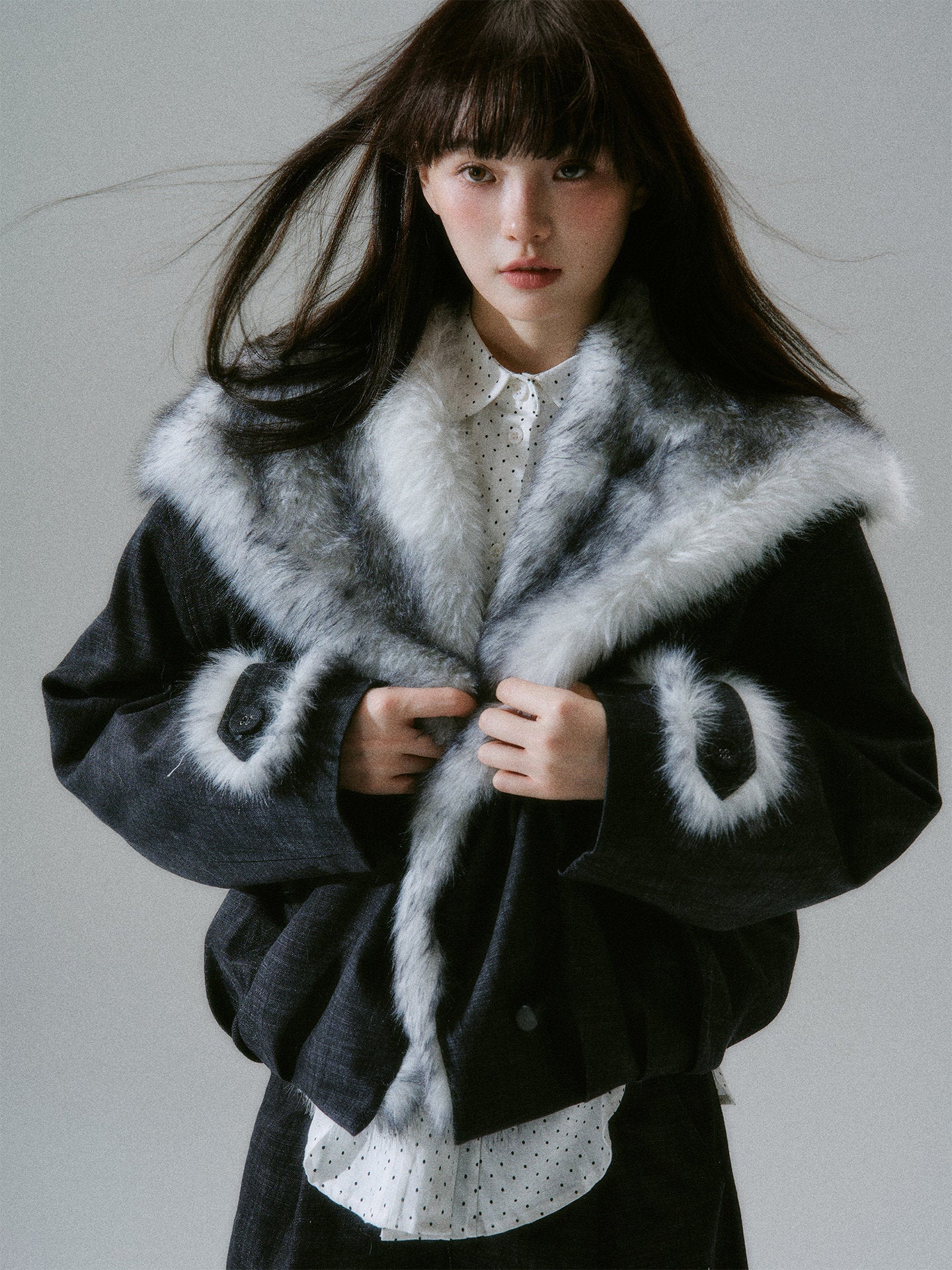 Plush Flower Bud Short Jacket