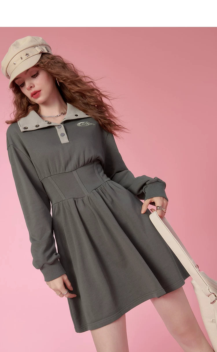 Robe sweat à taille cintrée