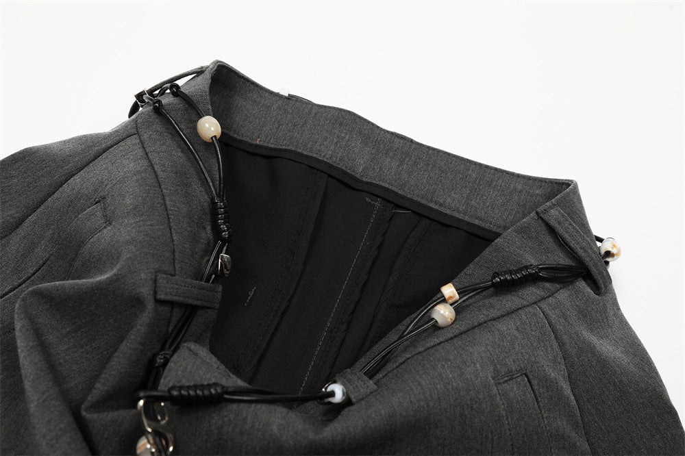 DAXUEN Wide-leg loose-fit trousers with decorative belt