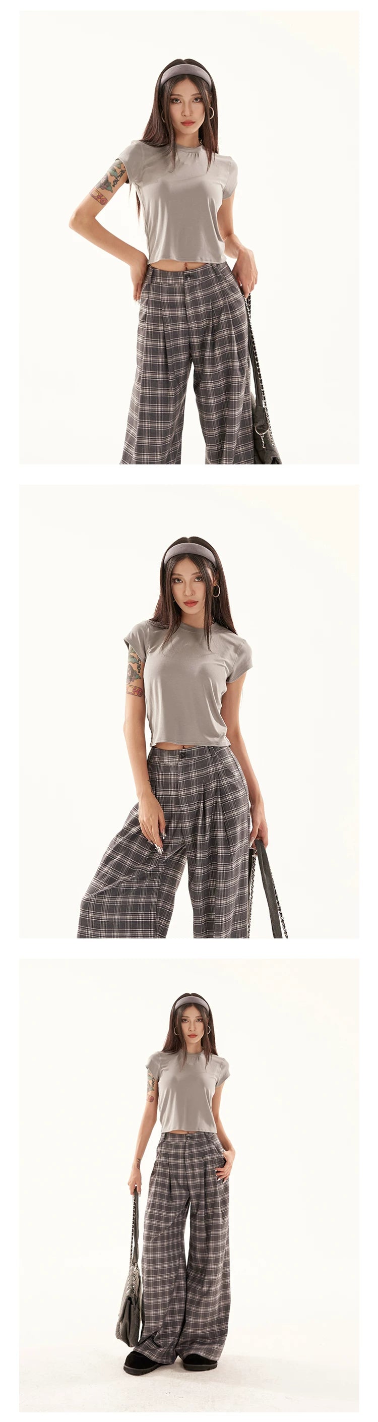 Cropped Round Neck Short Sleeve T-Shirt