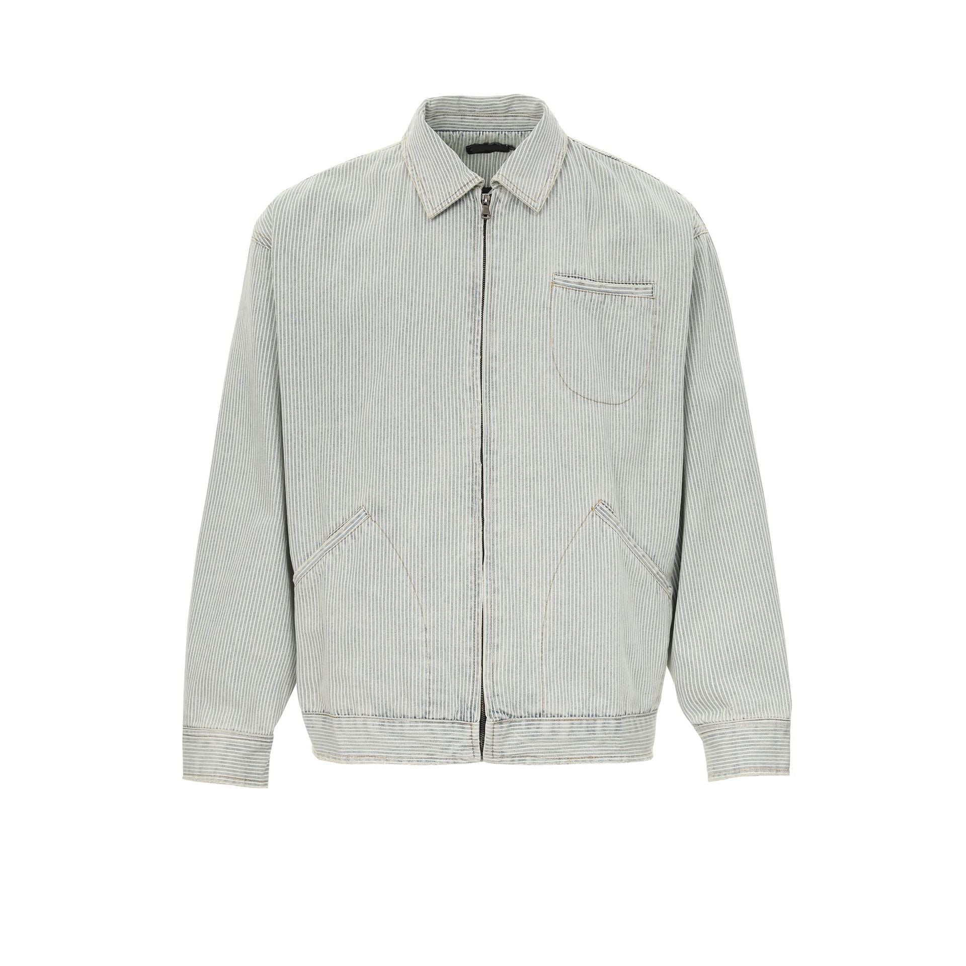 Chaqueta holgada retro de rayas verticales