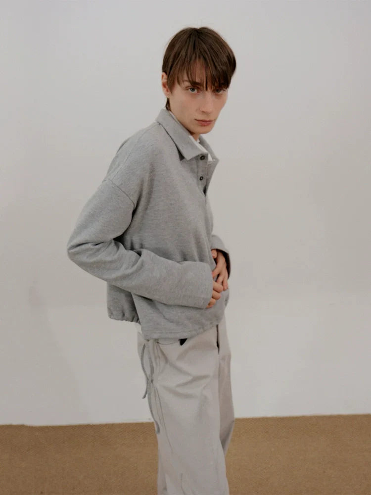 Drawstring Polo Sweatshirt