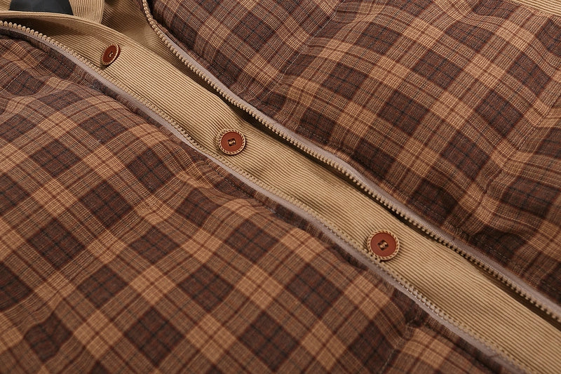 Plaid Oversized Bomber Jacket