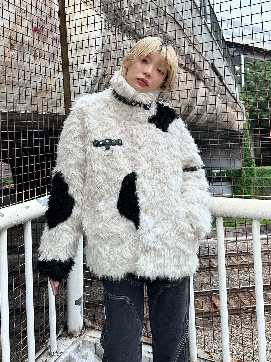 Patchwork Fake Fur Jacket