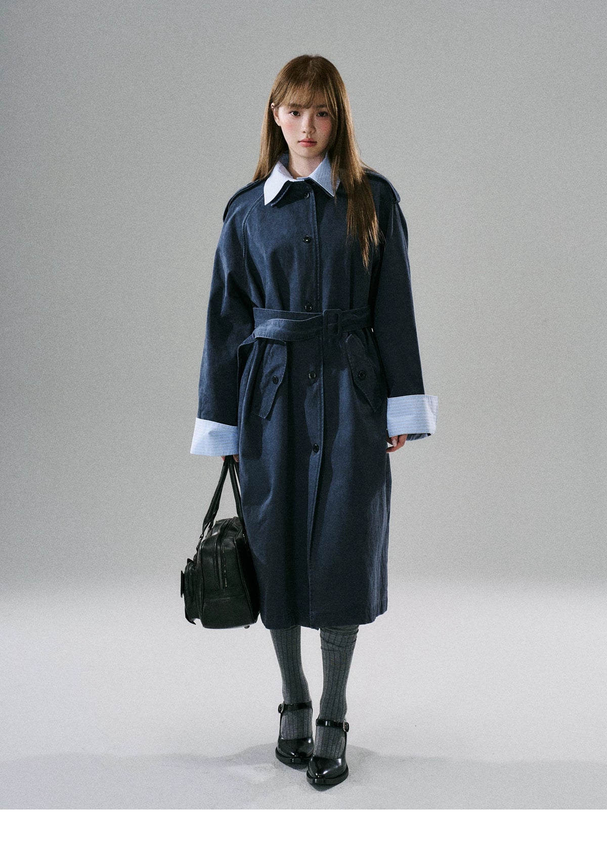 Detachable Rose-Fenced Girl's Trench Coat