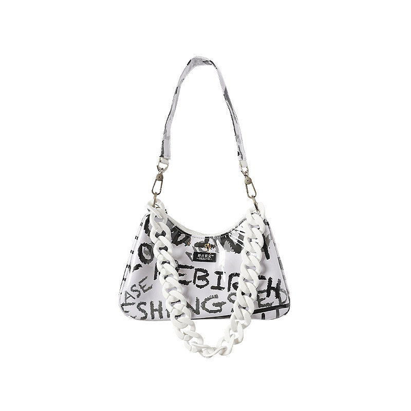 Graphic Design Chain Shoulder Bag