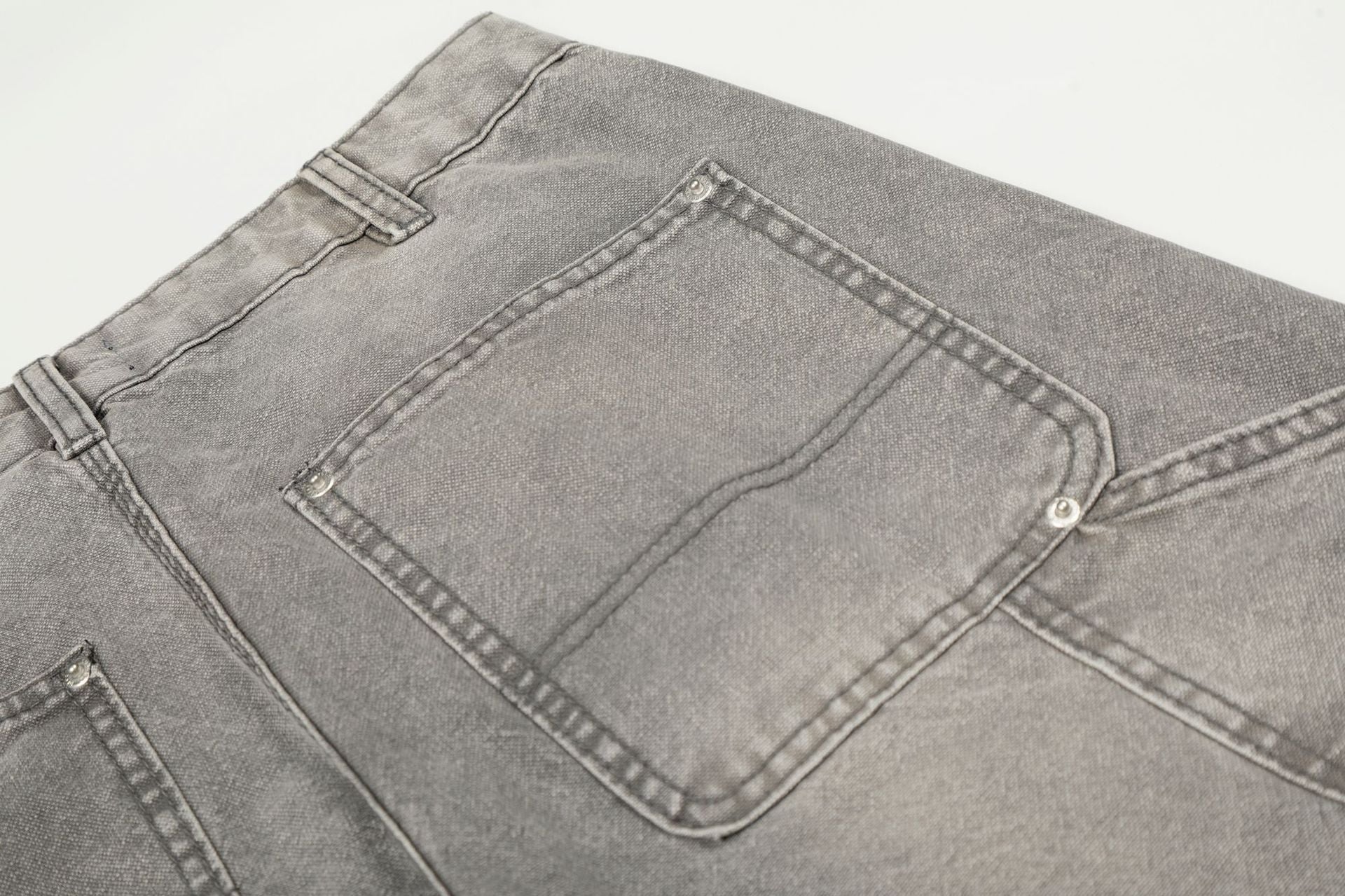 Dirty Washed Damage Panel Wide Leg Denim Jeans