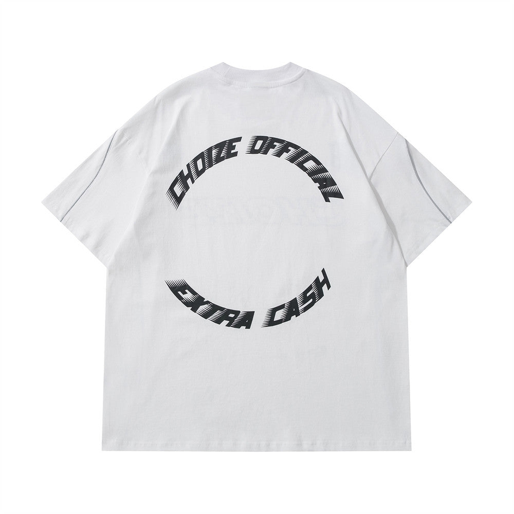 Letter bedrukte korte mouwen sportieve T-shirt