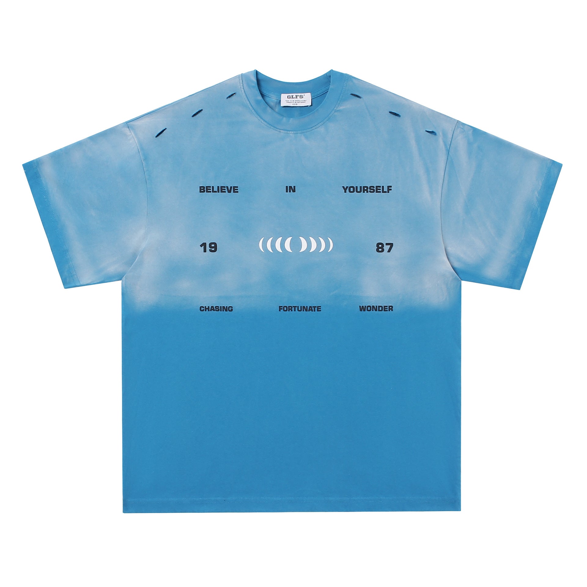 Fade Washed Cutout Oversize Short Sleeve T-Shirt