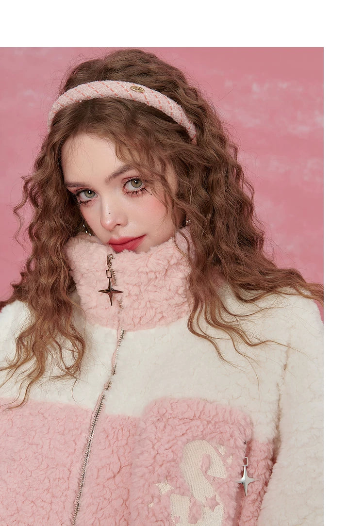 Colorblock High-Neck Puffer Jacket