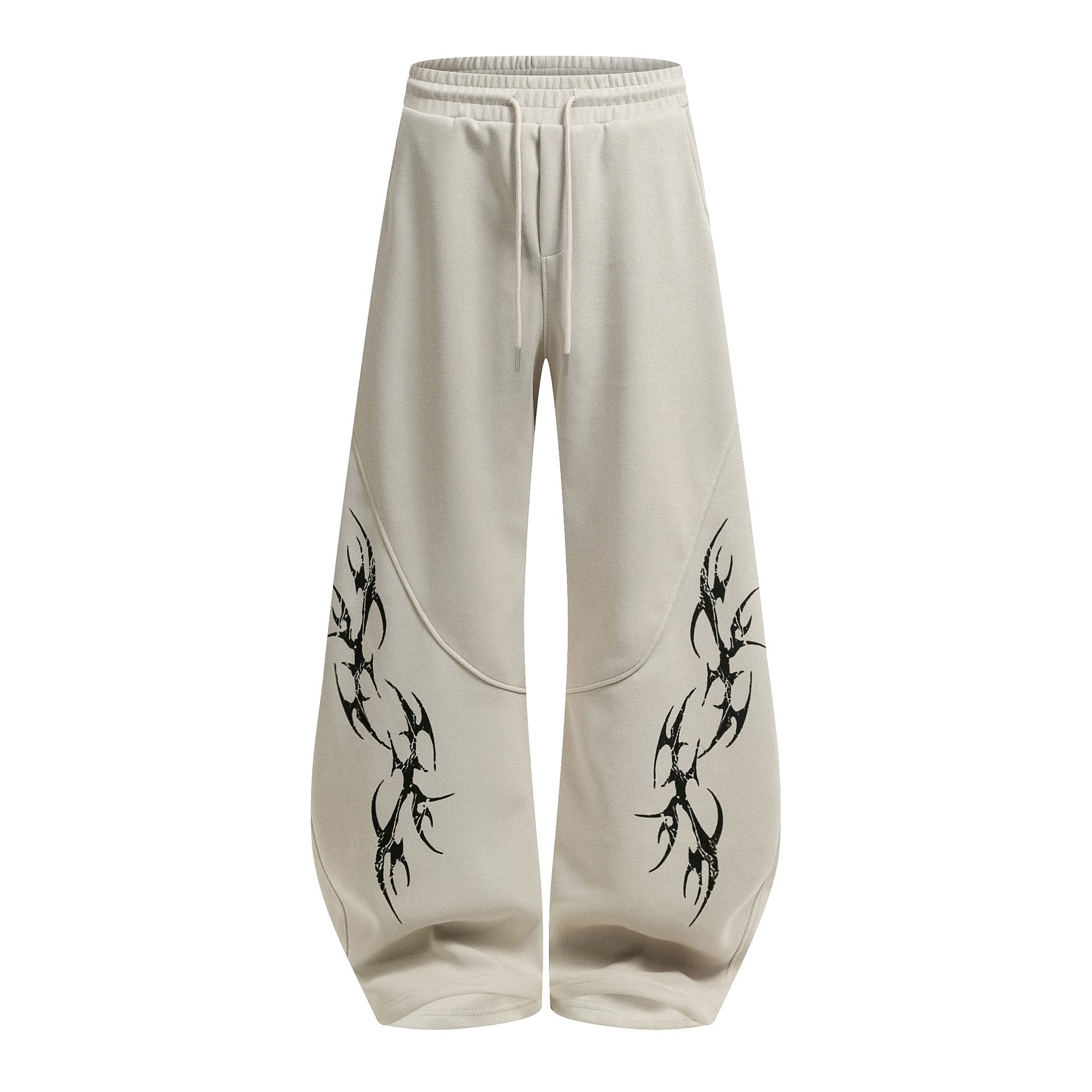 Thorn Print Zipper Hoodie & Thorn Print Wide Leg Sweatpants Setup