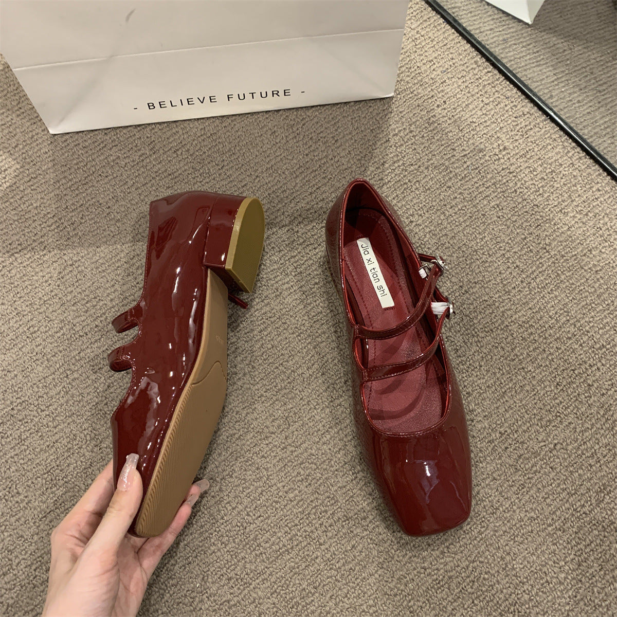 Red Mary Patent Leather Shoes