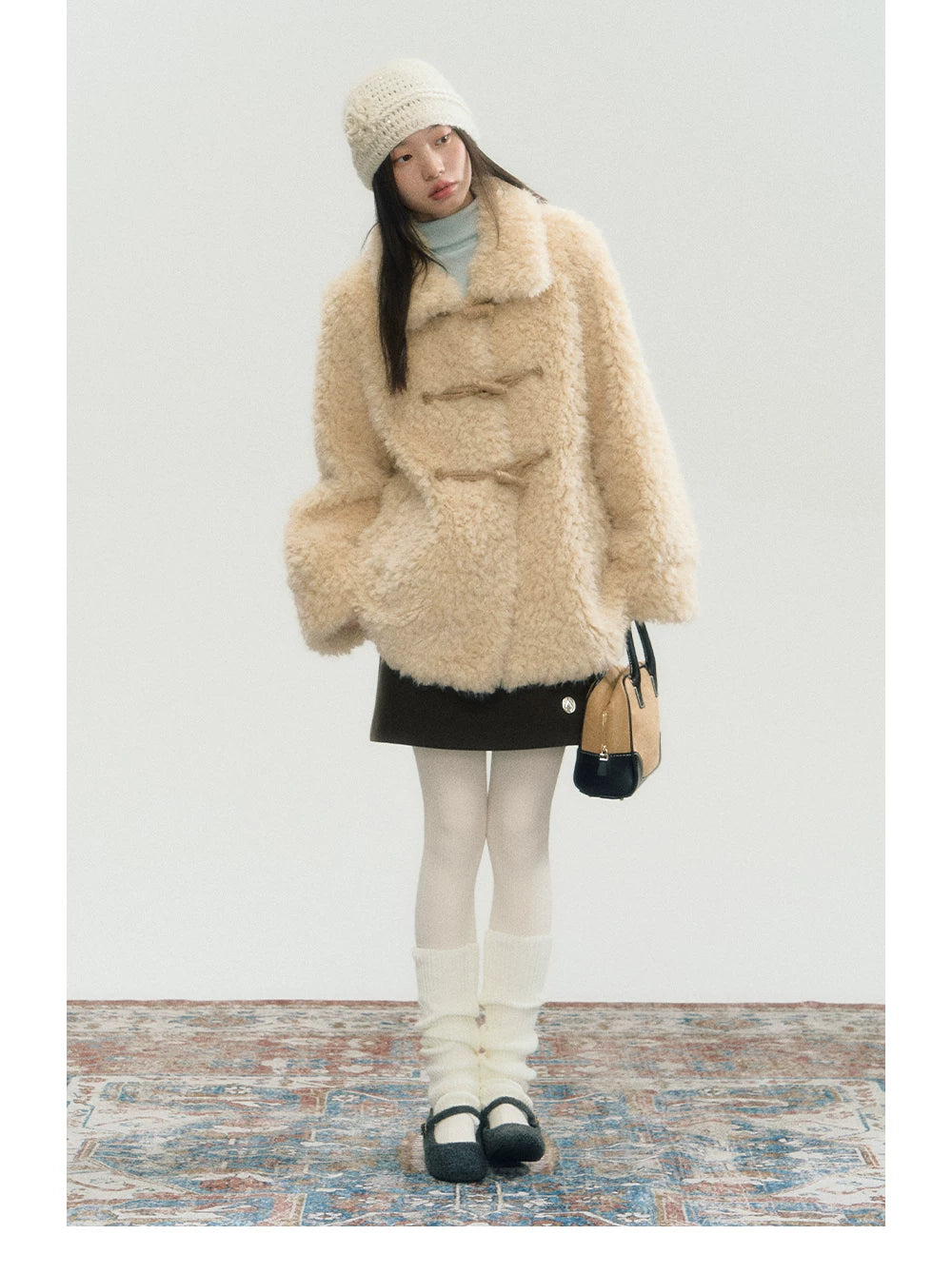 Fake Fur Turn-Down Collar Jacket
