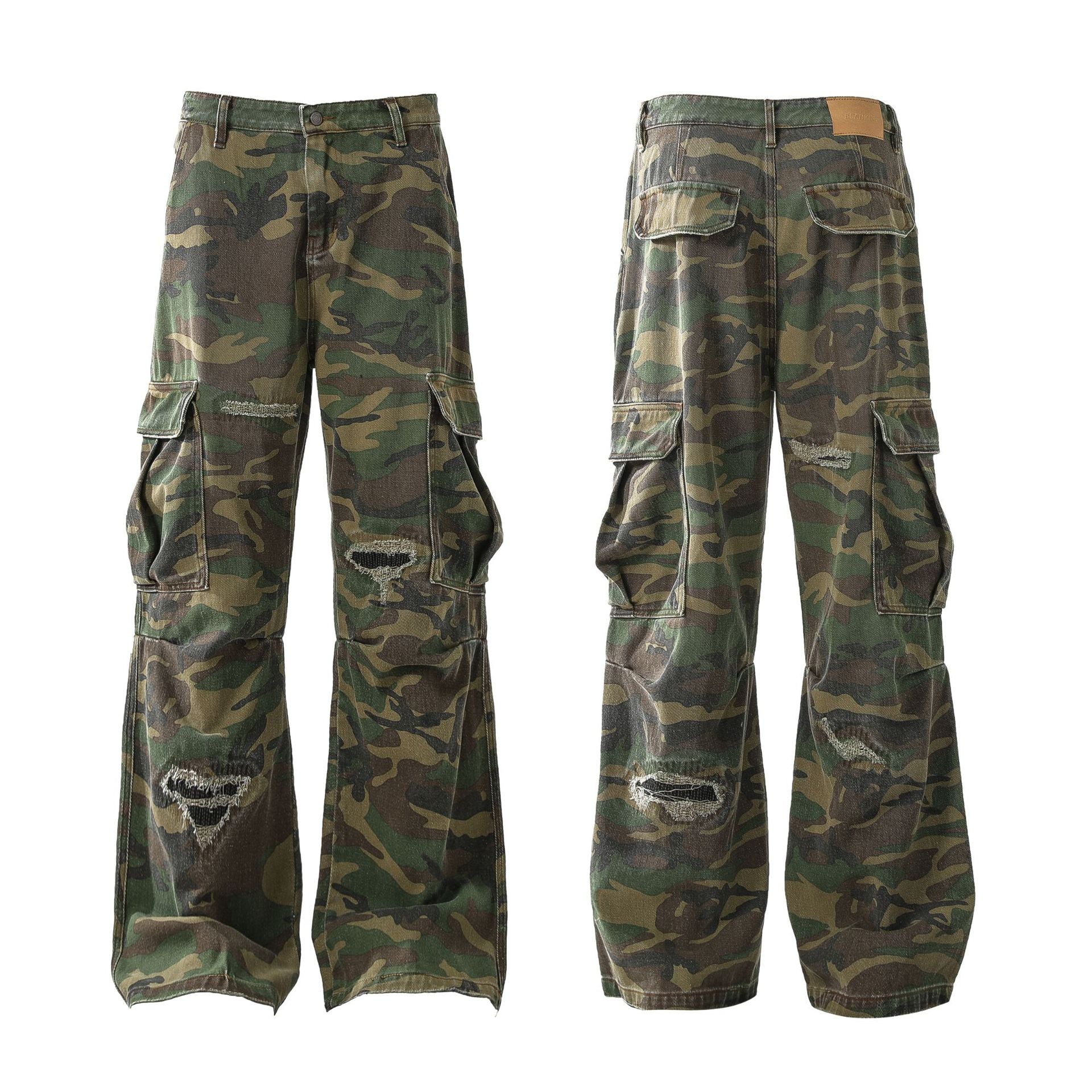 Camouflage Damage Cargo Pants