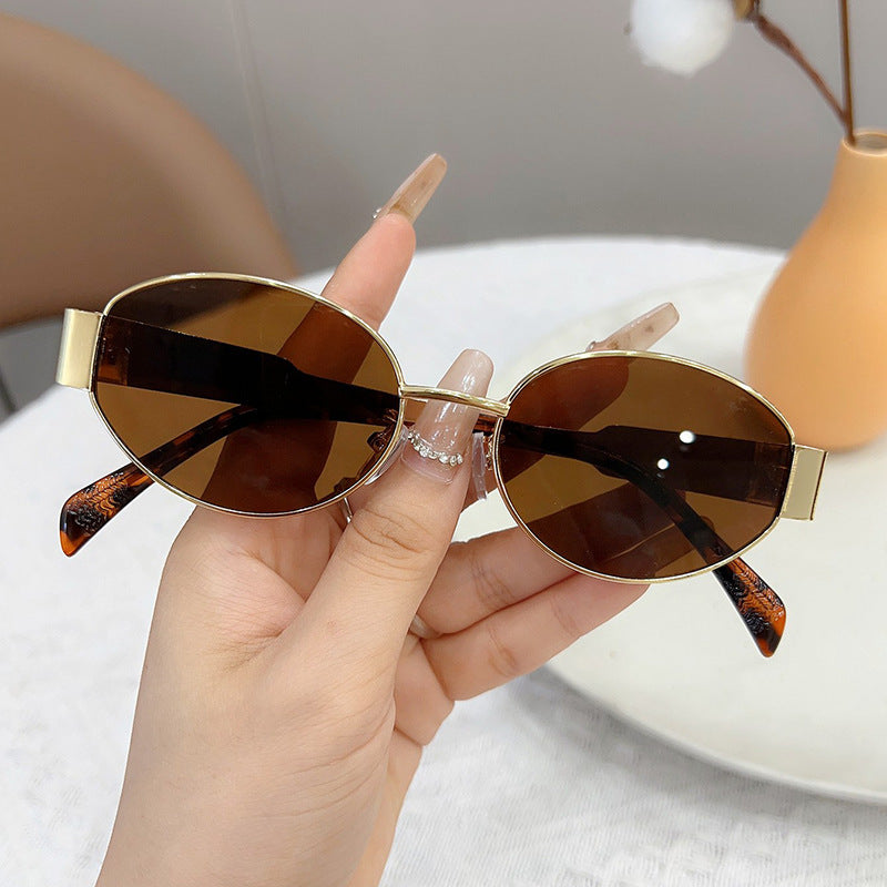 Retro Oval Metal Sunglasses