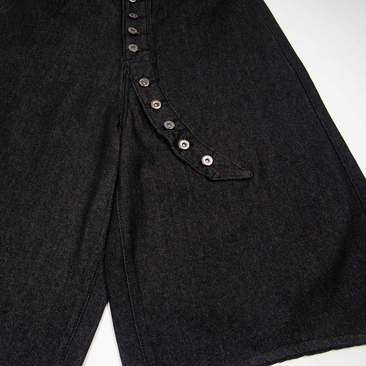 Washed Wide Leg Denim Short Pants