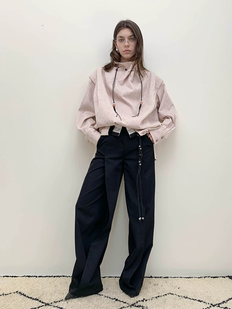 Wrinkle Design Long Sleeve Shirt