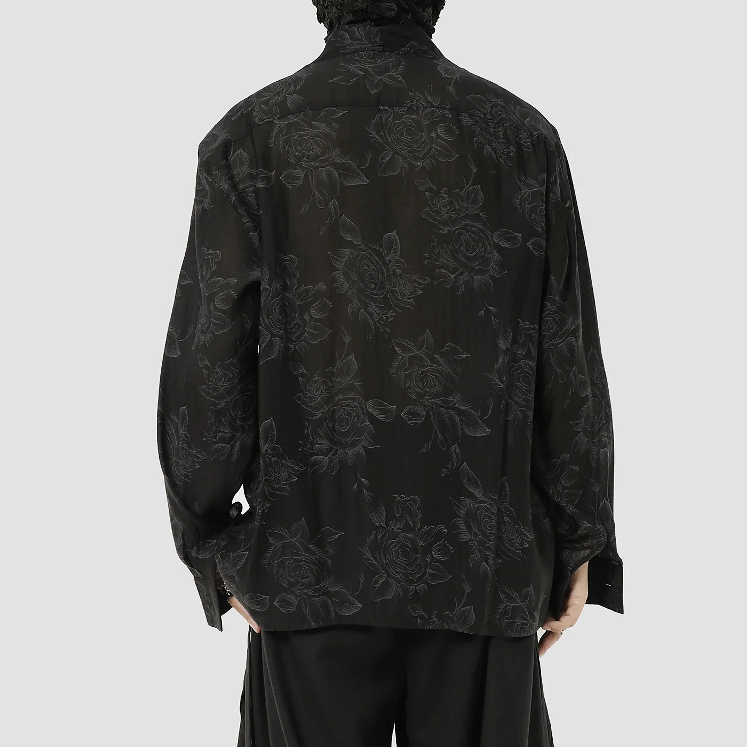 Floral Print Oversize Long Sleeve Shirt