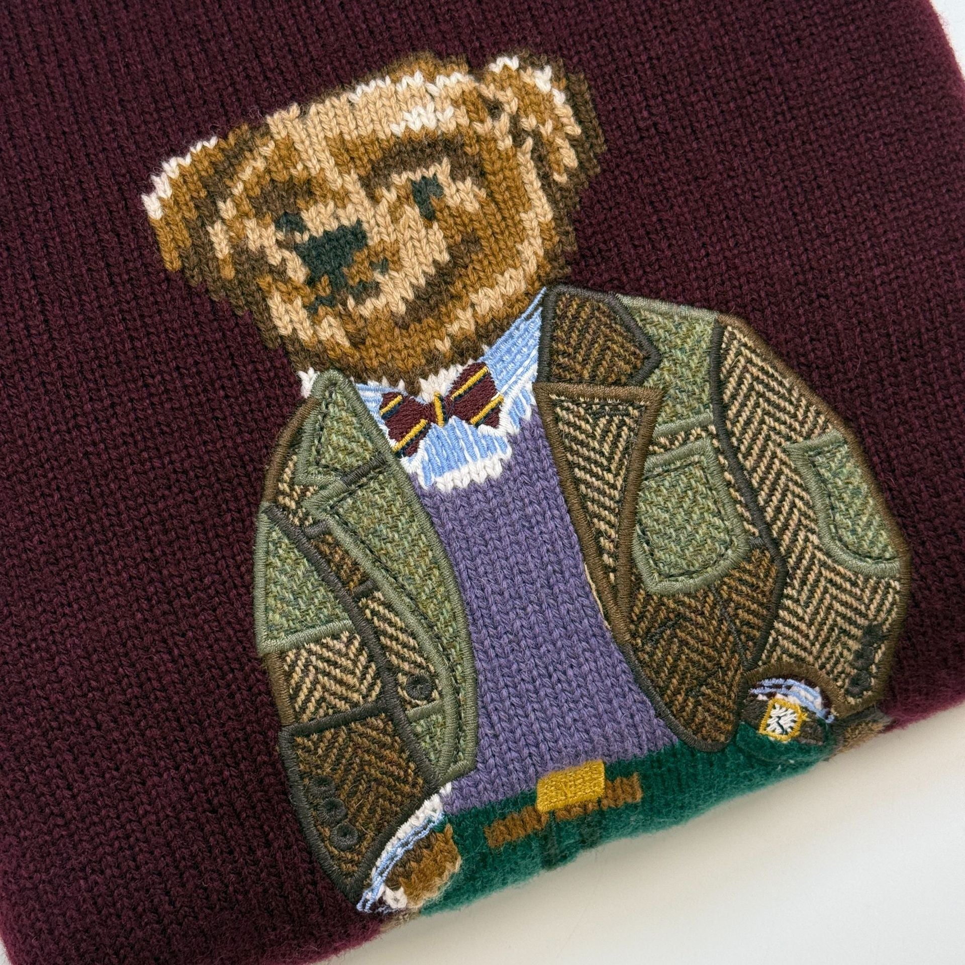 Maglione girocollo pesante in lana RL Bear di alta qualità