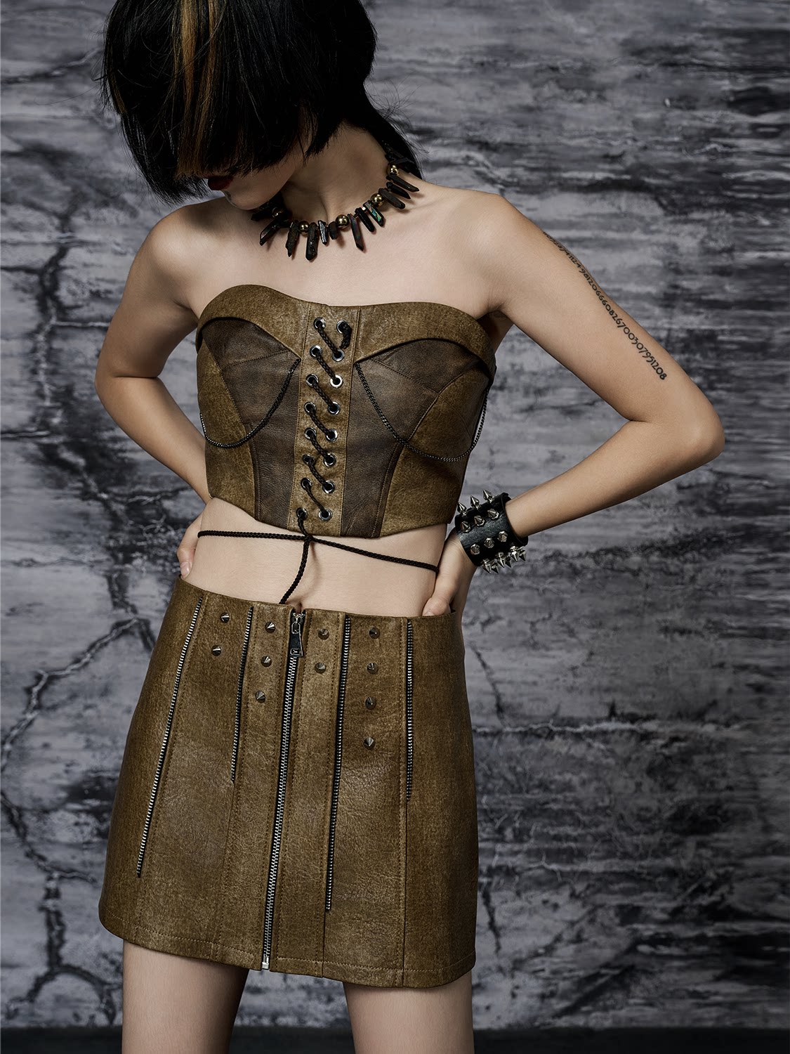 Heavy PU Leather Padded Slim Bustier