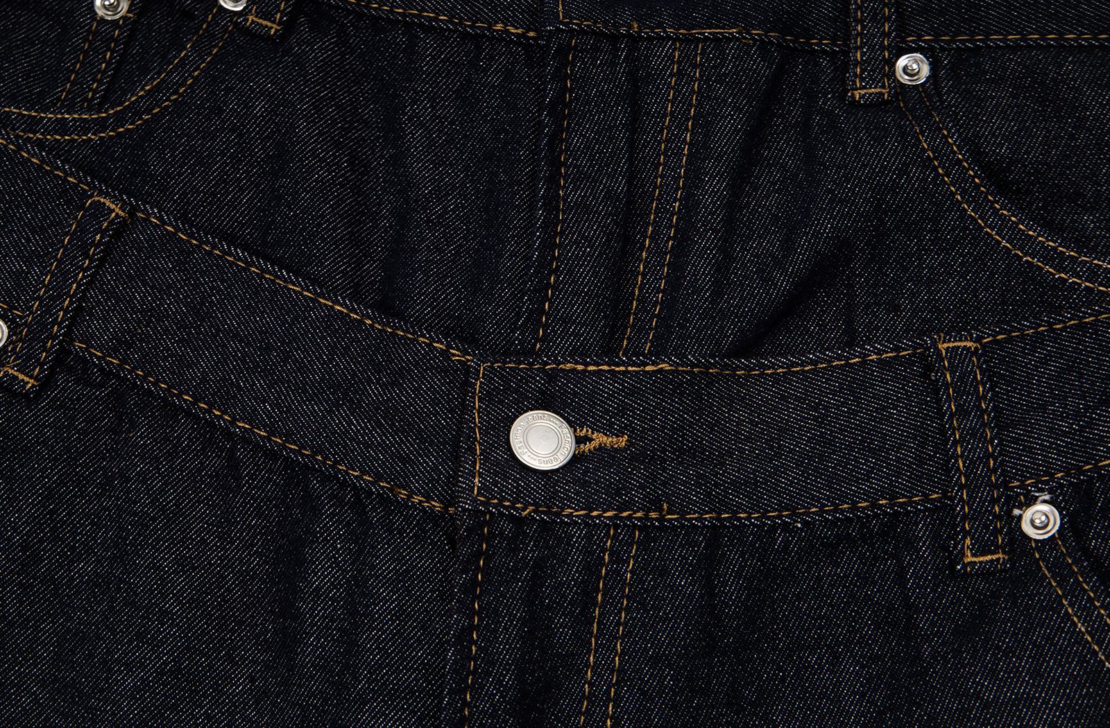 Fake Layered Double-Waist Wide Leg Denim Short Pants