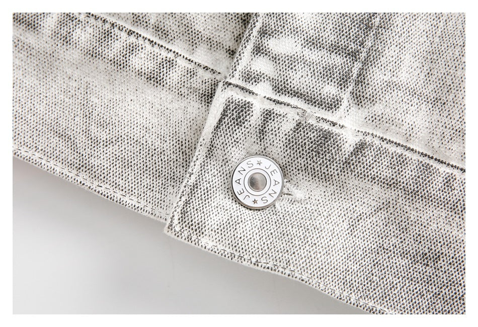 Retro Distressed Denim Work Jacket