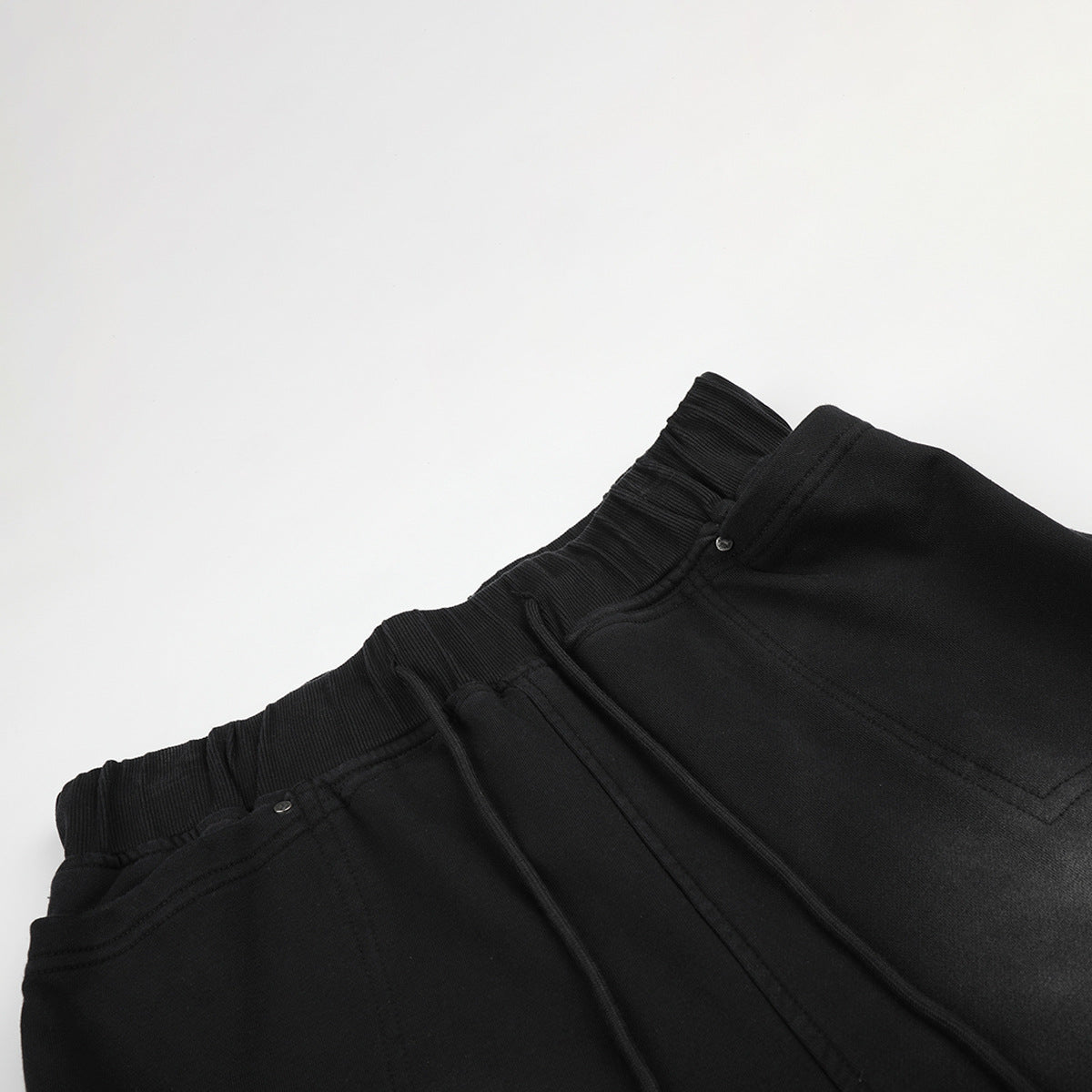 Washed Drawstring Half Sweatpants