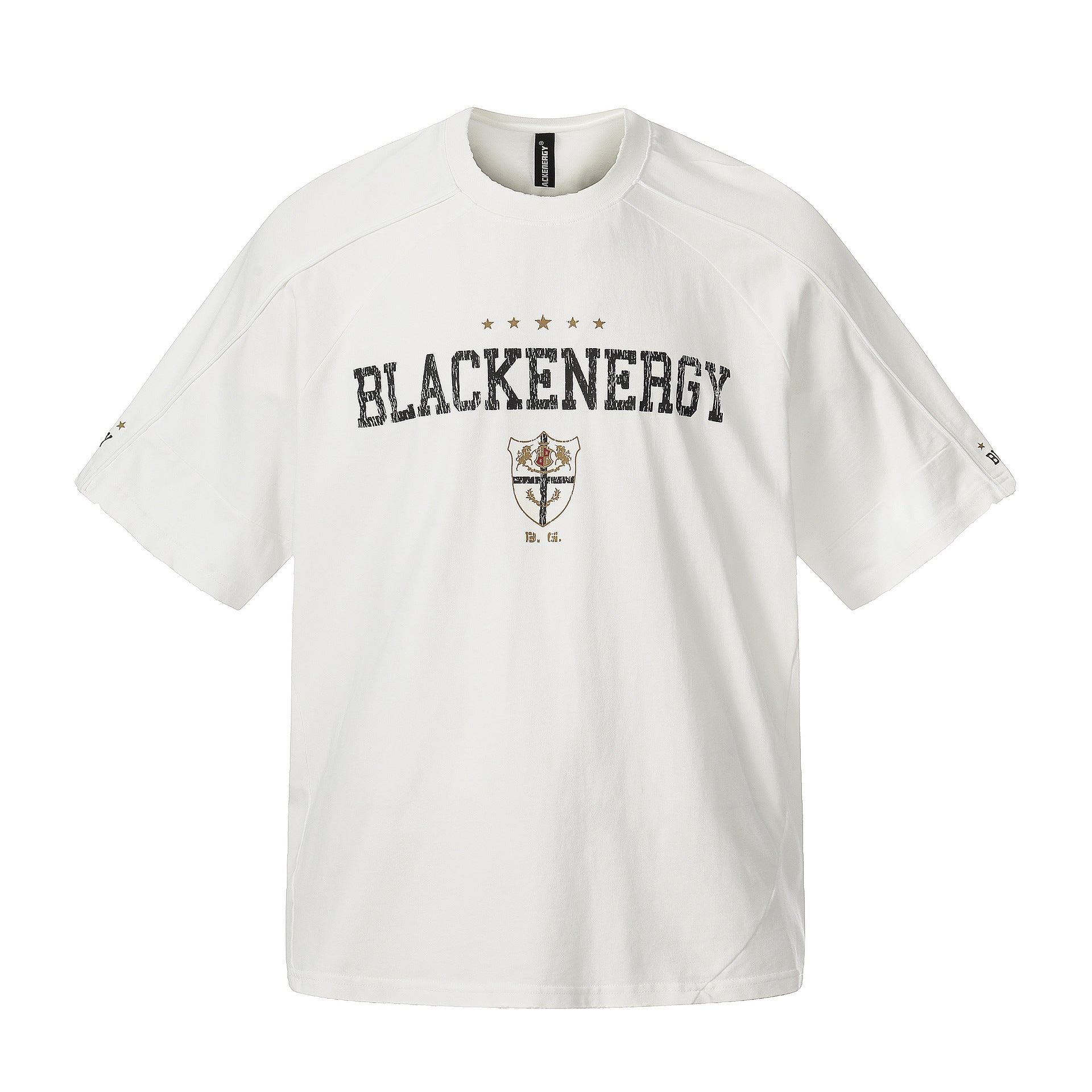 Letter Embroidery Piping Short Sleeve T-Shirt