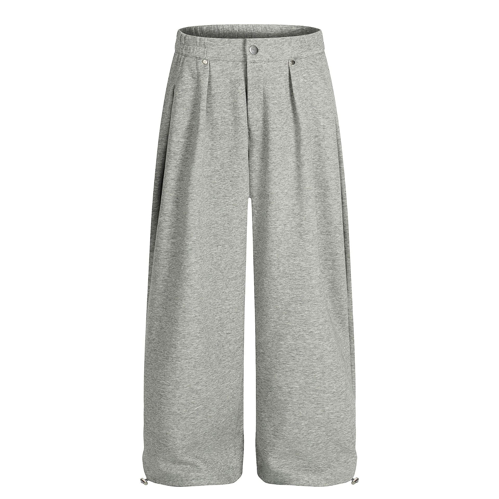Drape Pleats Wide Leg Sweatpants