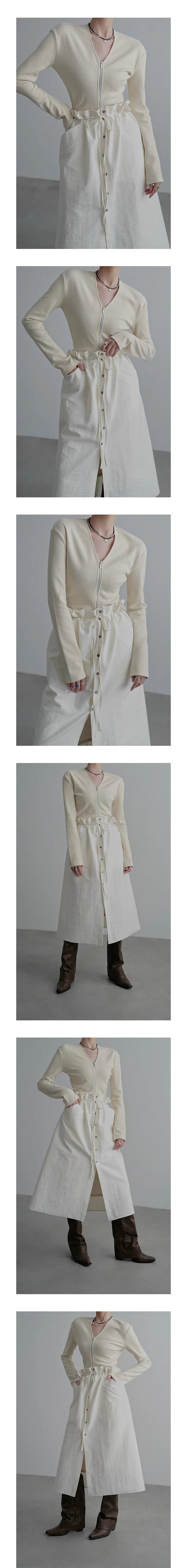 Gilet long en maille zippé