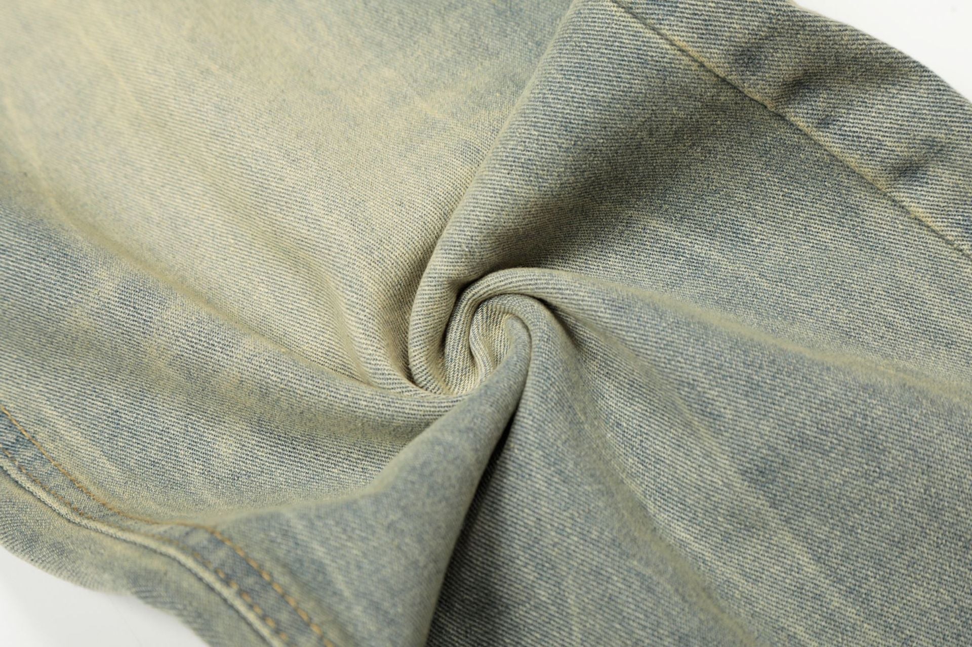 Leopard Waistband Washed Whisker Wide Leg Denim Jeans