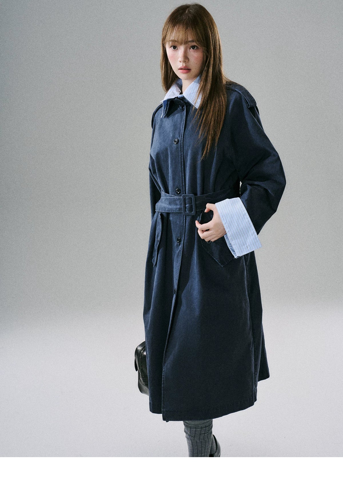 Detachable Rose-Fenced Girl's Trench Coat