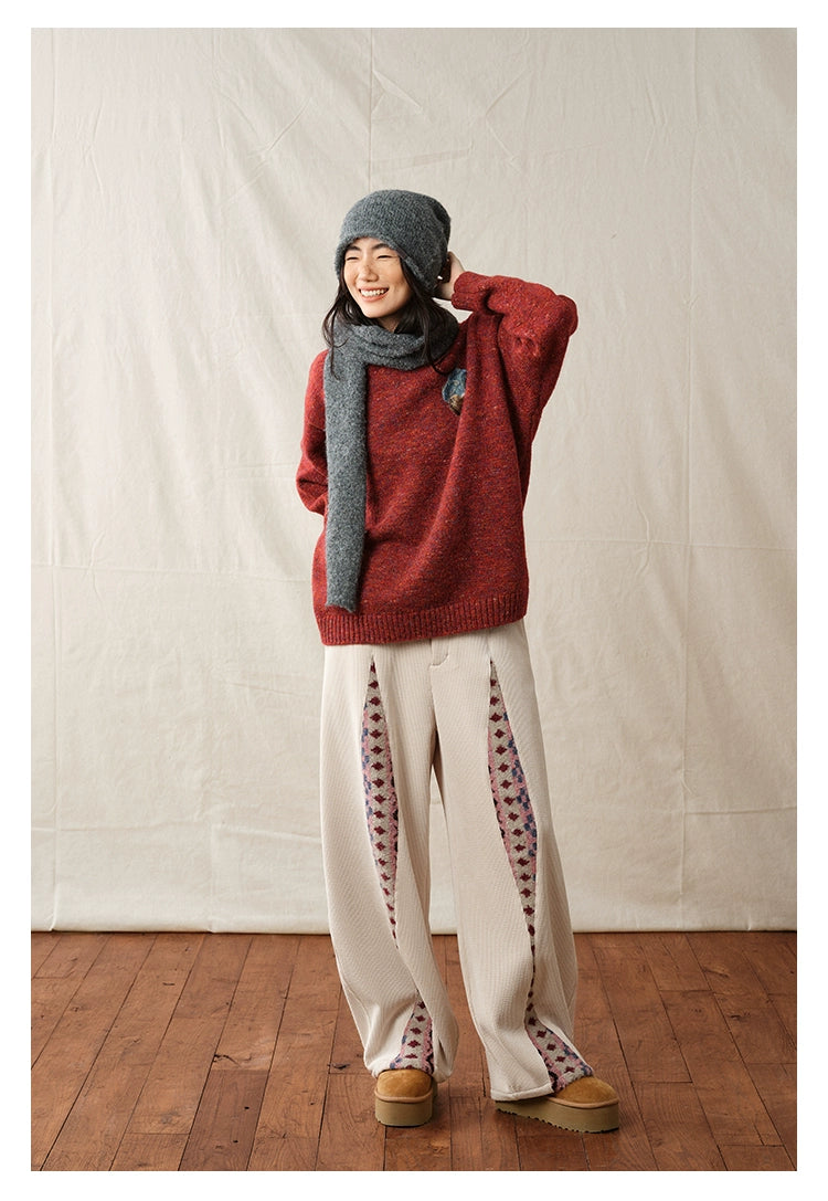 Boho Corduroy Wide-Leg Pants
