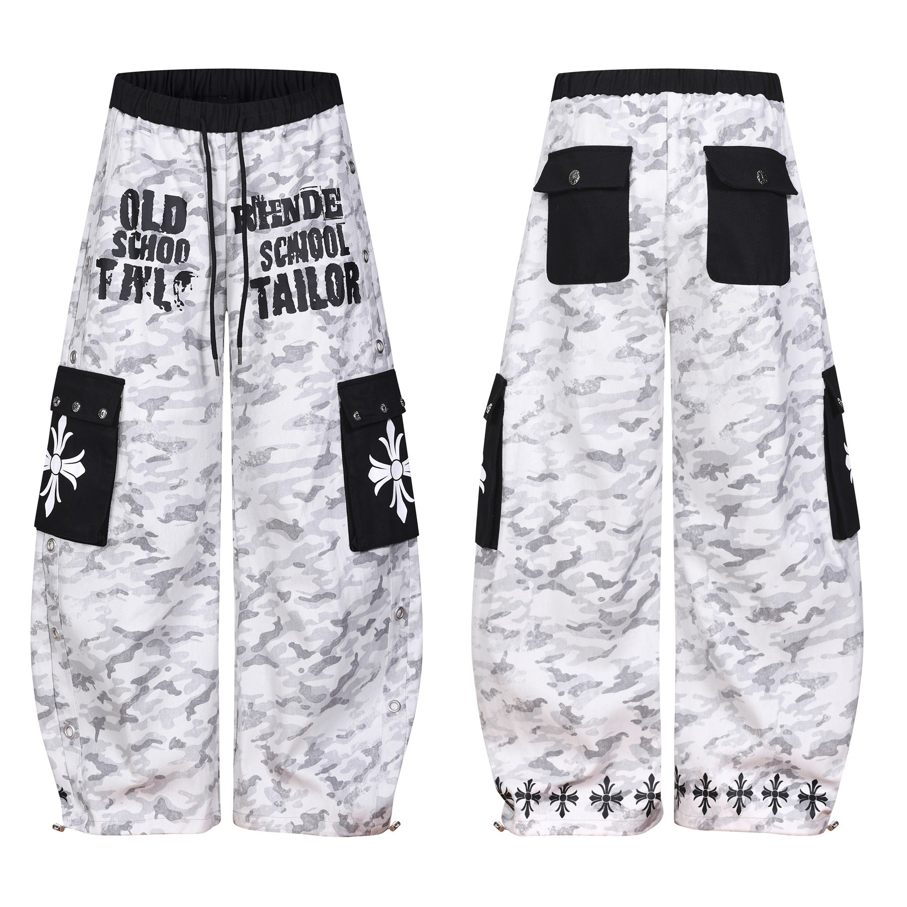 Camouflage Letter Print Cargo Pants