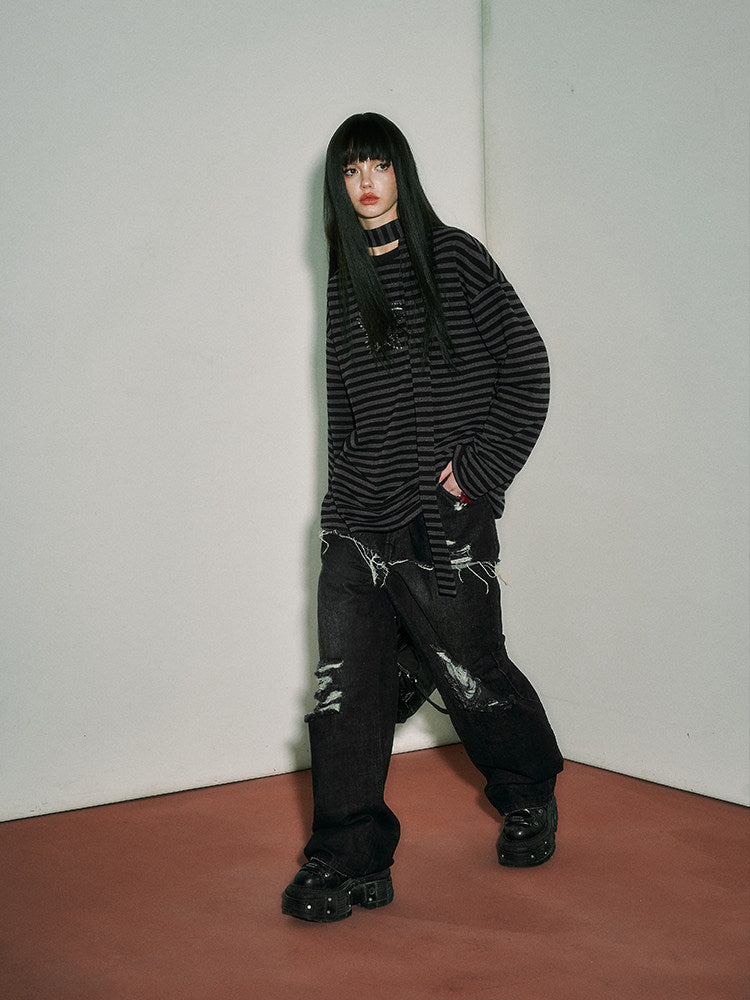 Star Stripe Oversize Long Sleeve T-Shirt & Tank Top