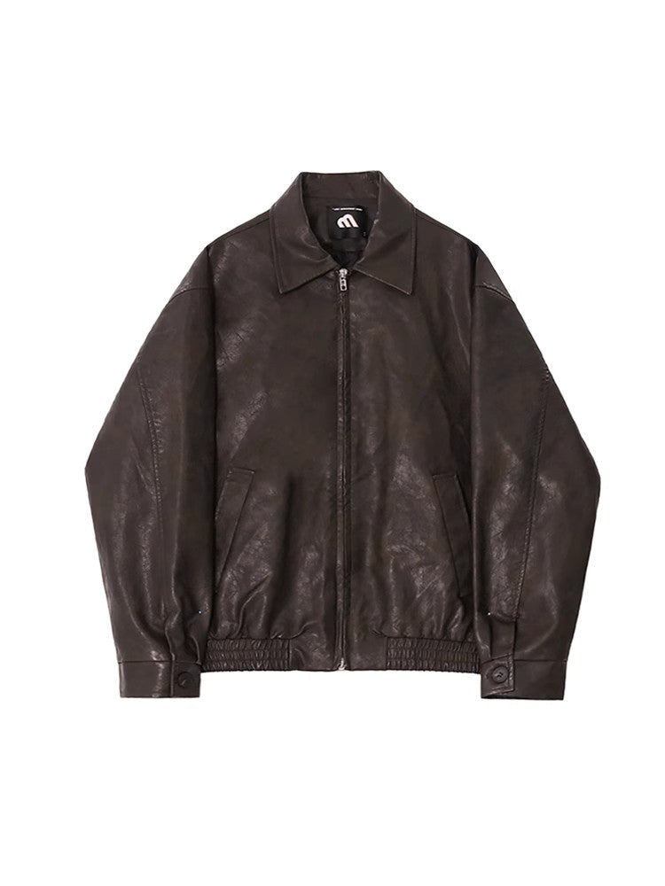 PU Leather Zipper Jacket