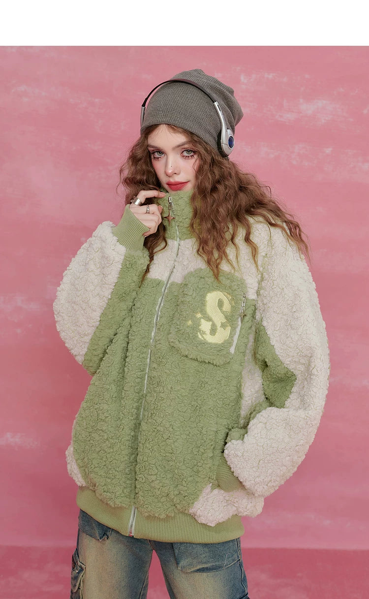Colorblock High-Neck Puffer Jacket