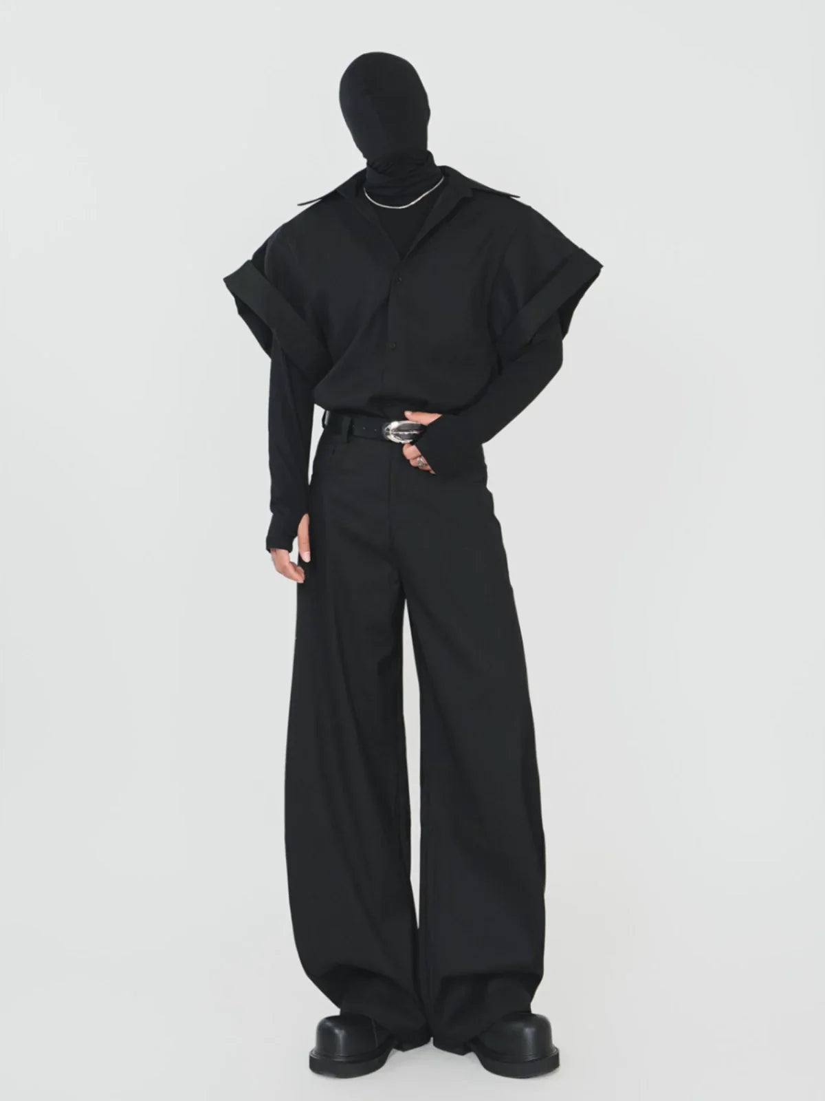 Wide Cuff Design Short Sleeve Shirt