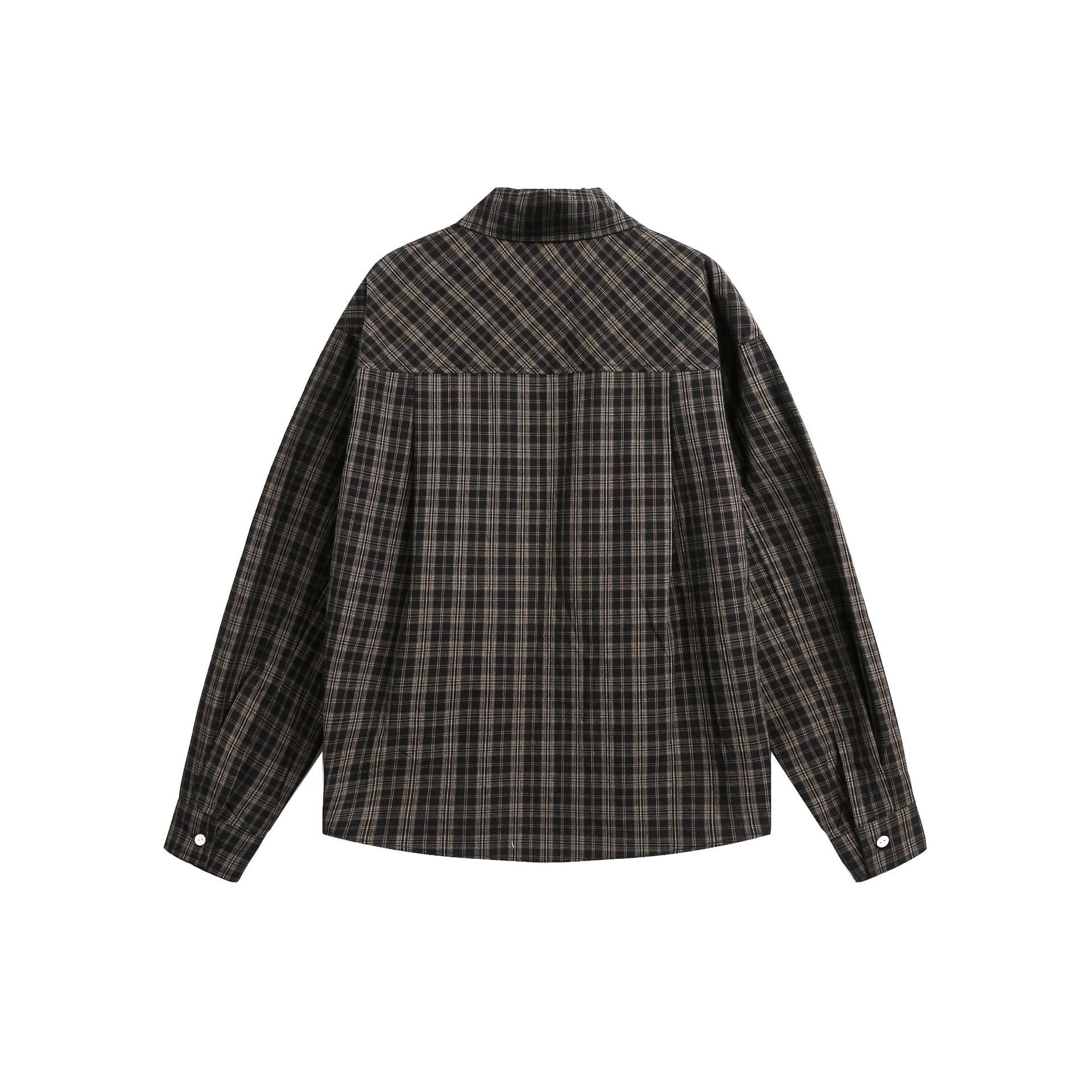Plaid Letter Print Long Sleeve Shirt