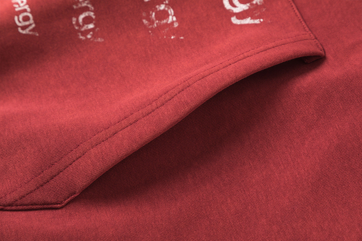 Washed Letter Print Hoodie