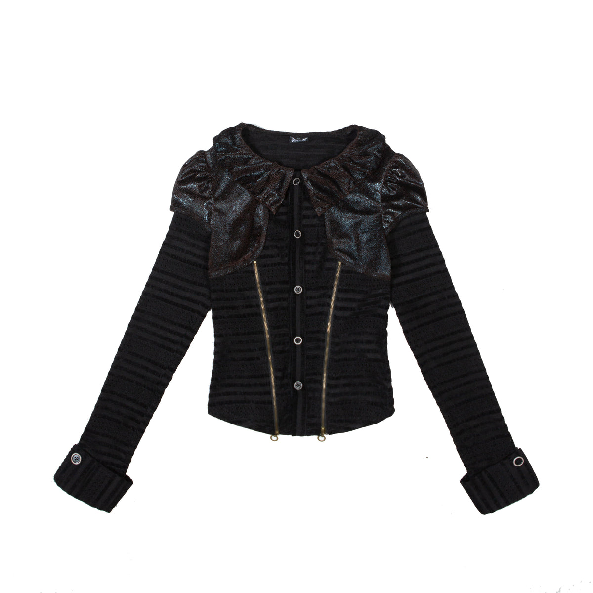Puff Collar Fitted Long Sleeve Shirt
