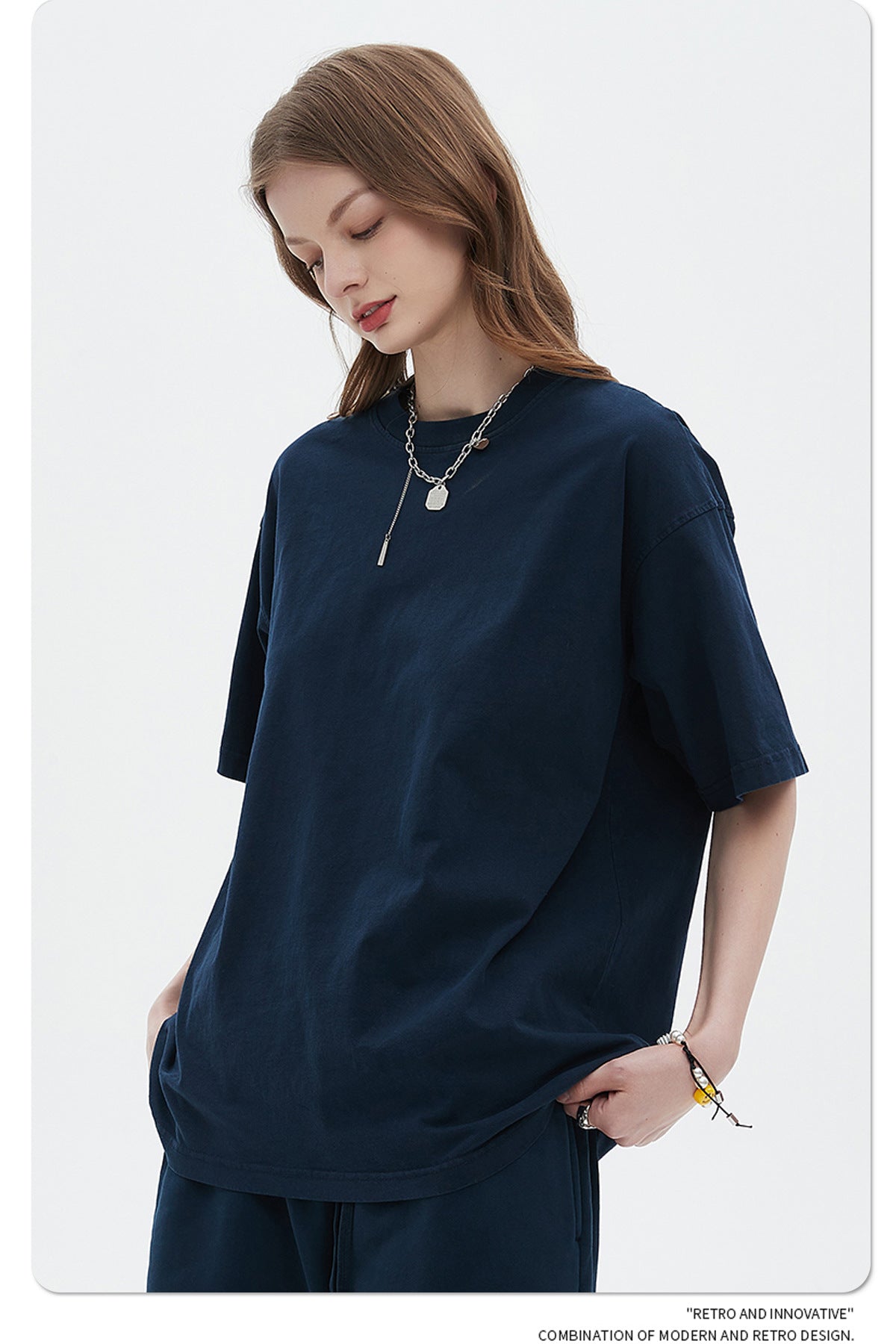 Oversize Washed Short-sleeve-T-shirt & Washed Short Sweatpants Setup