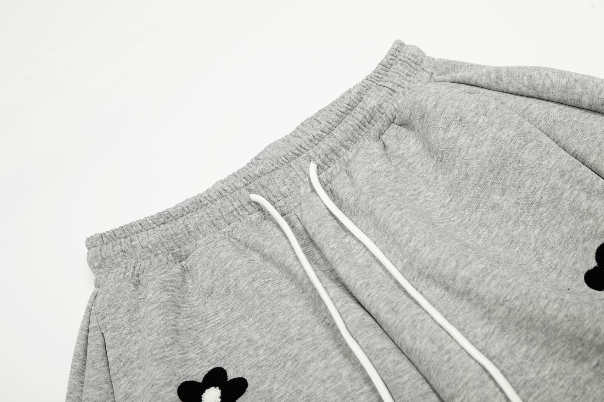 Flower Print Drawstring Wide Leg Sweatpants