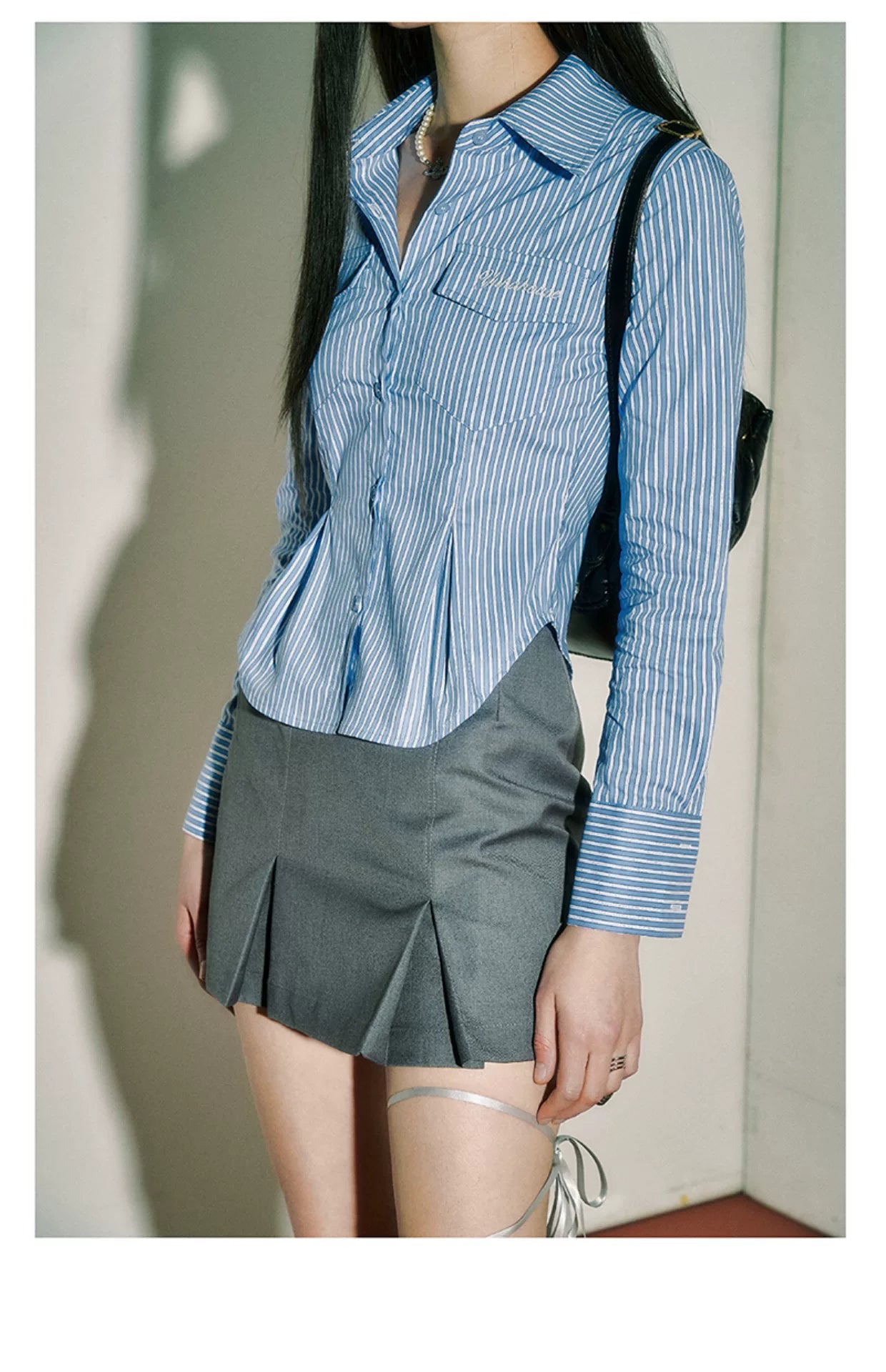 Pleats A-Line High-Waist Short Skirt