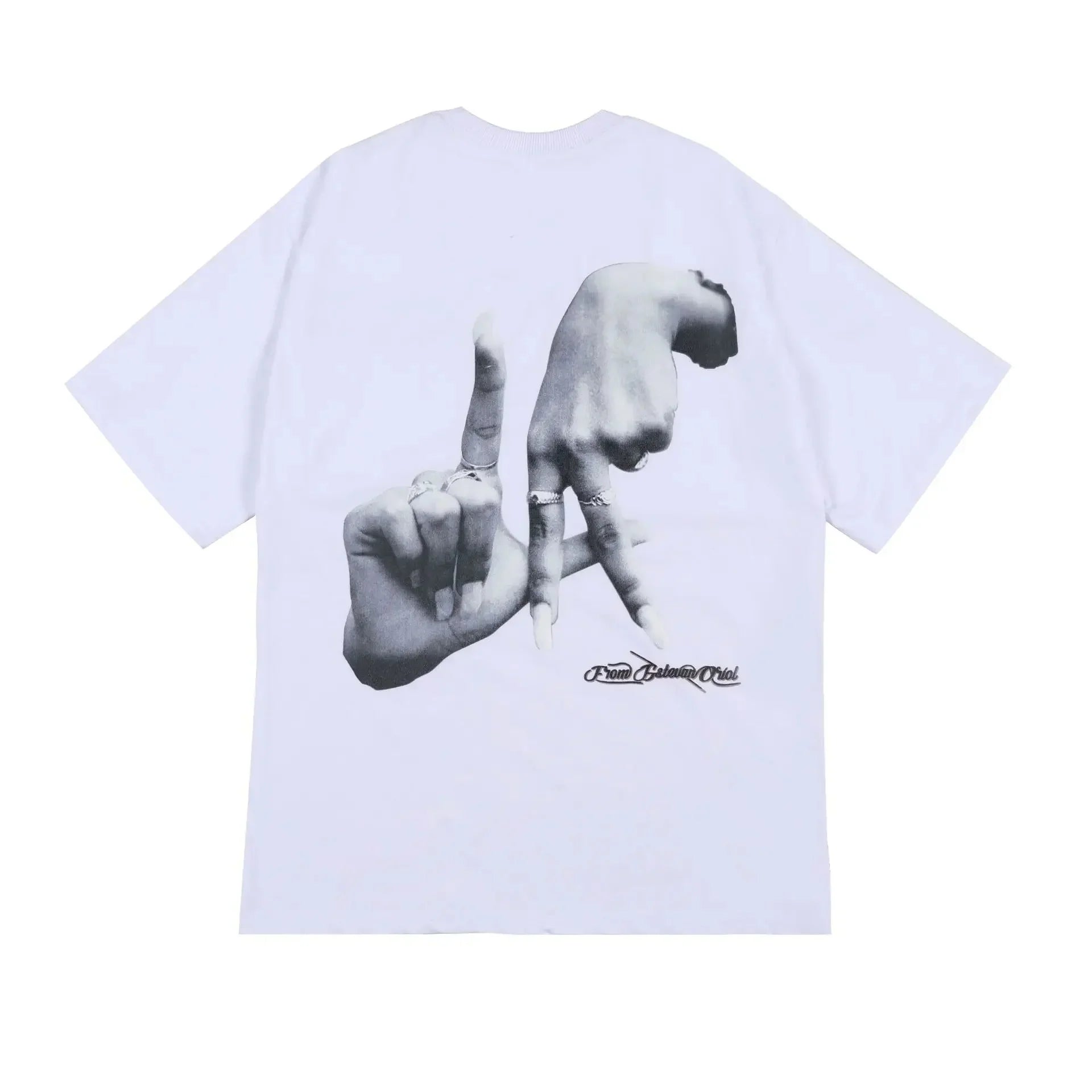 Hand Gesture Graphic Printed T-shirt - MADXMARX
