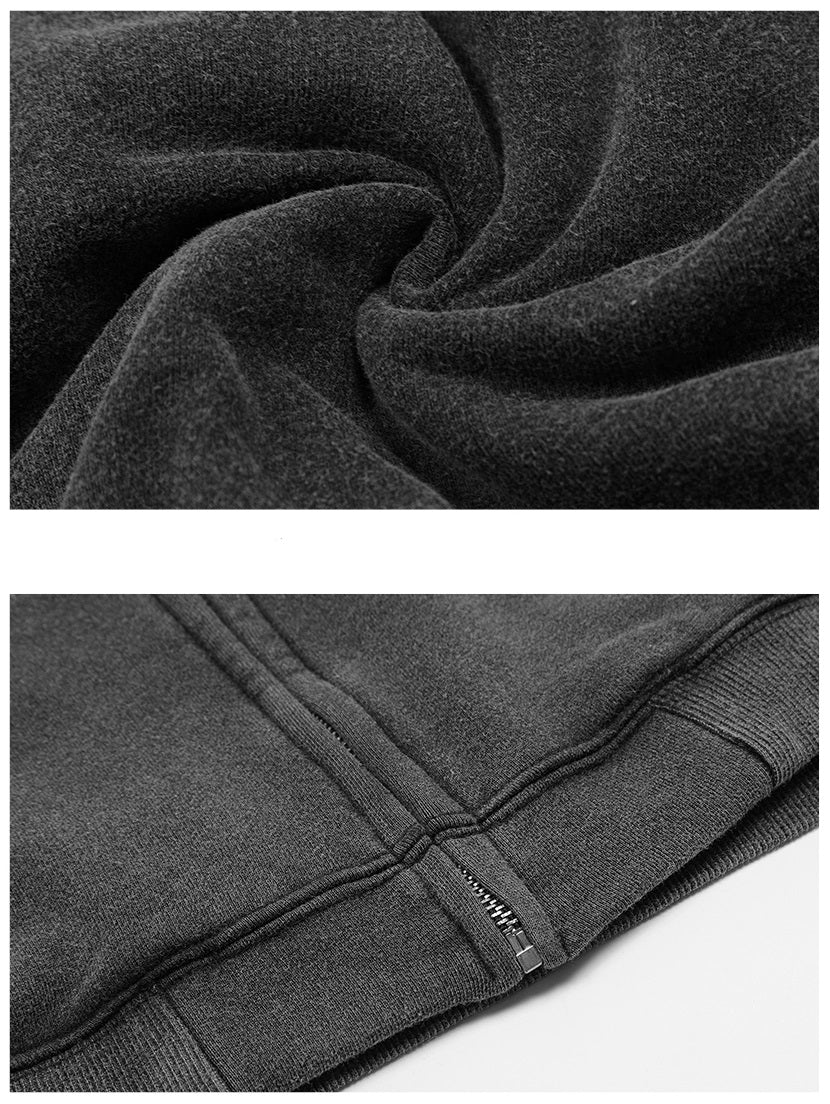 Oversize Brushed Lining Zipper Hoodie