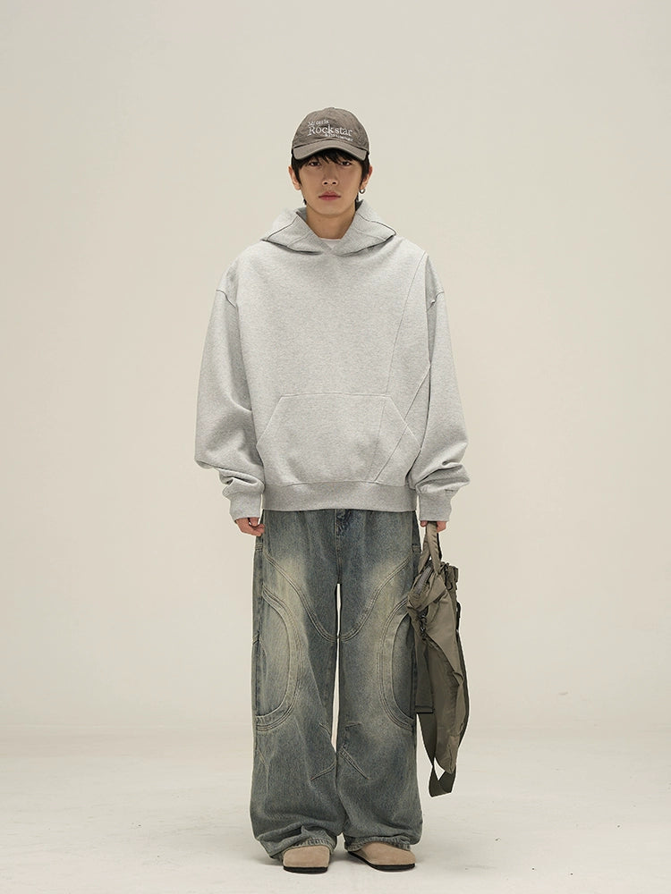 Felpa con cappuccio oversize decostruita