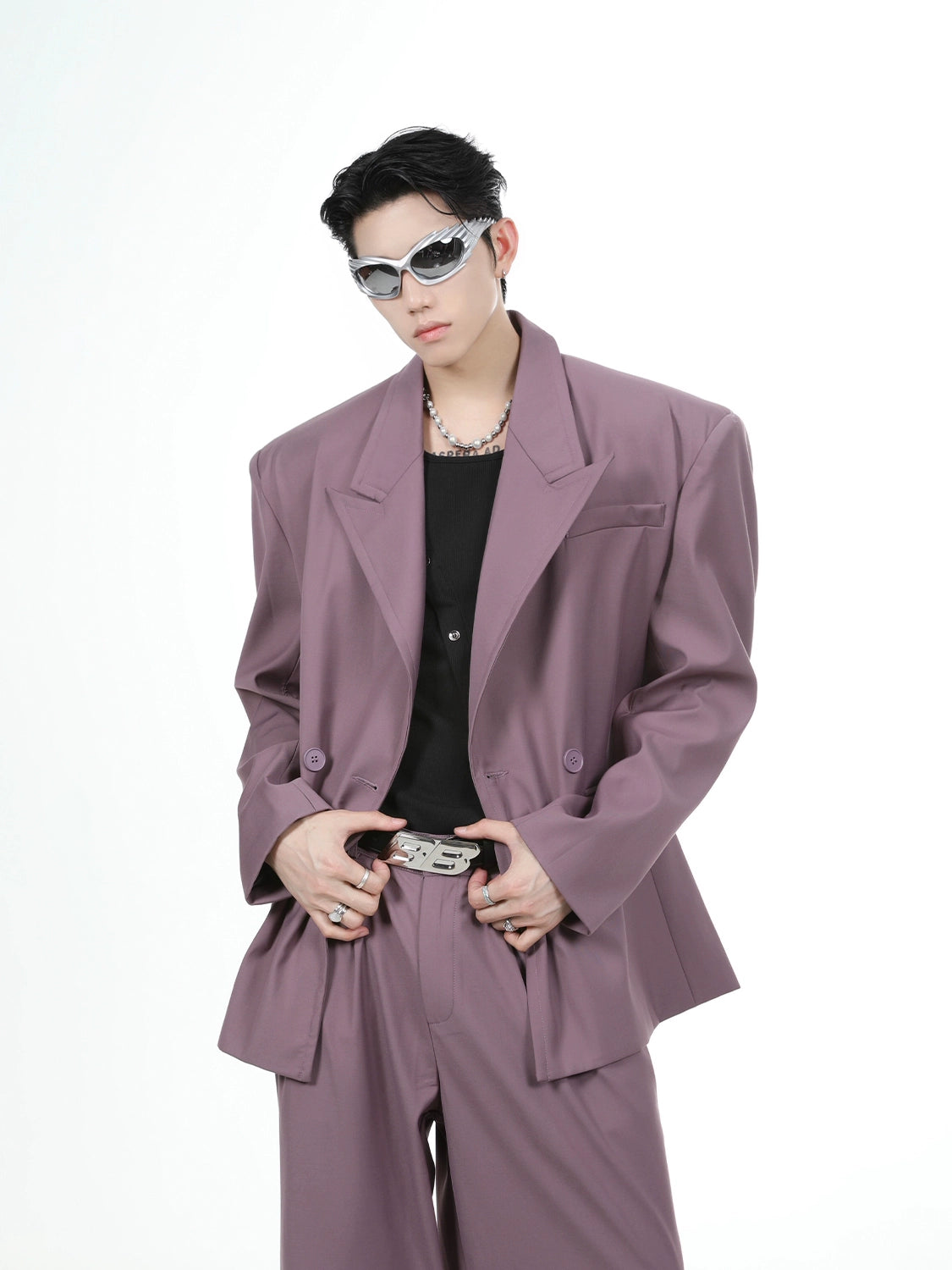 Oversize Double Tailored Jacket & Wide-leg Trousers Setup