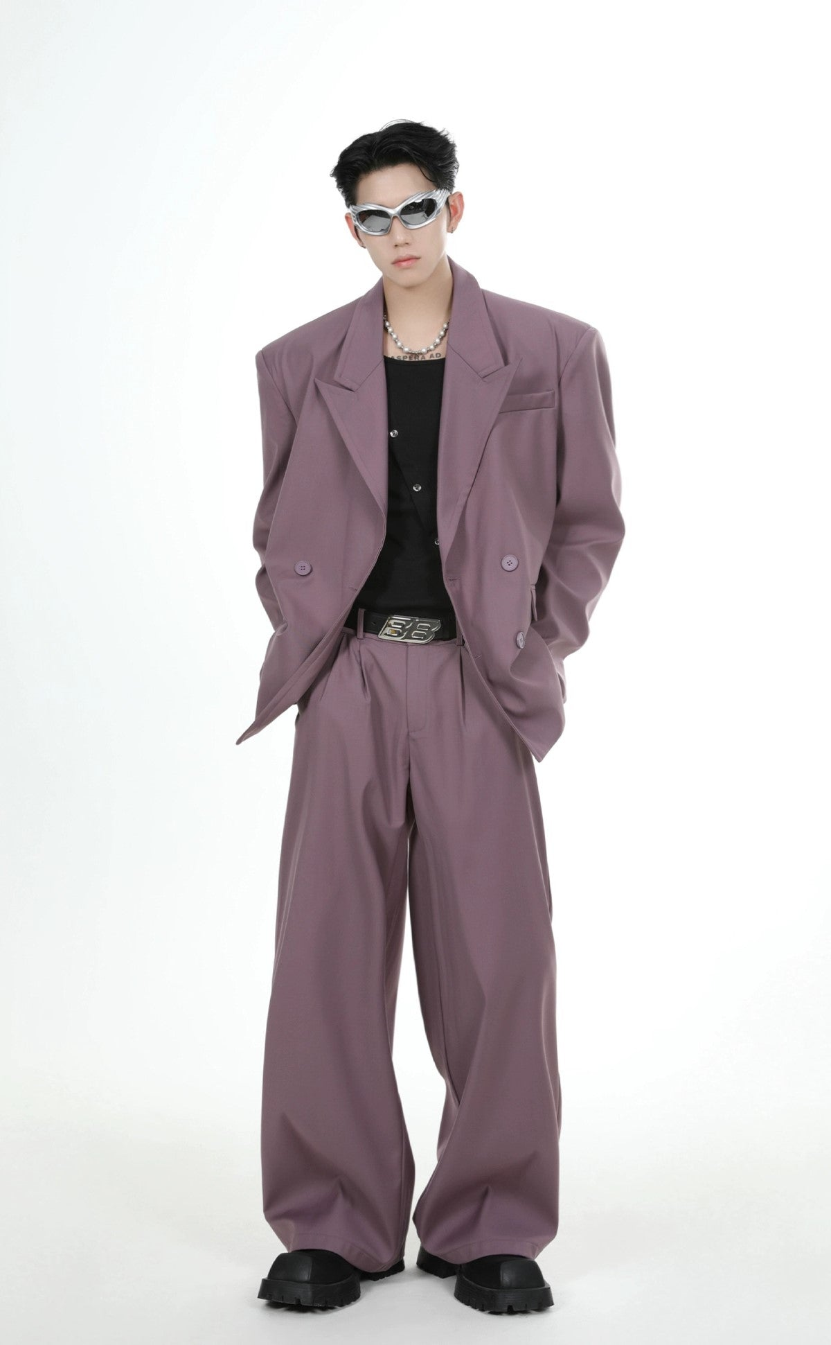 Oversize Double Tailored Jacket & Wide-leg Trousers Setup