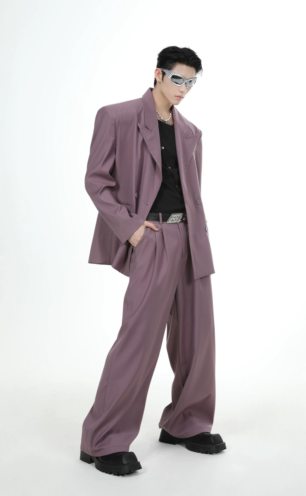 Oversize Double Tailored Jacket & Wide-leg Trousers Setup
